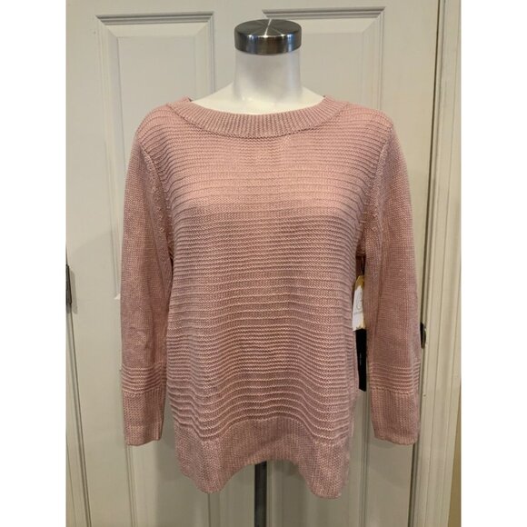 Tahari Light Purple 100% Linen Knit Sweater, Size M, NWT! Size M - Picture 1 of 9